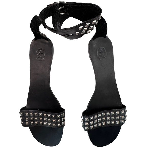 Ash Monoi Black Pyramid Studded Sandals Size 41 - Picture 6 of 8